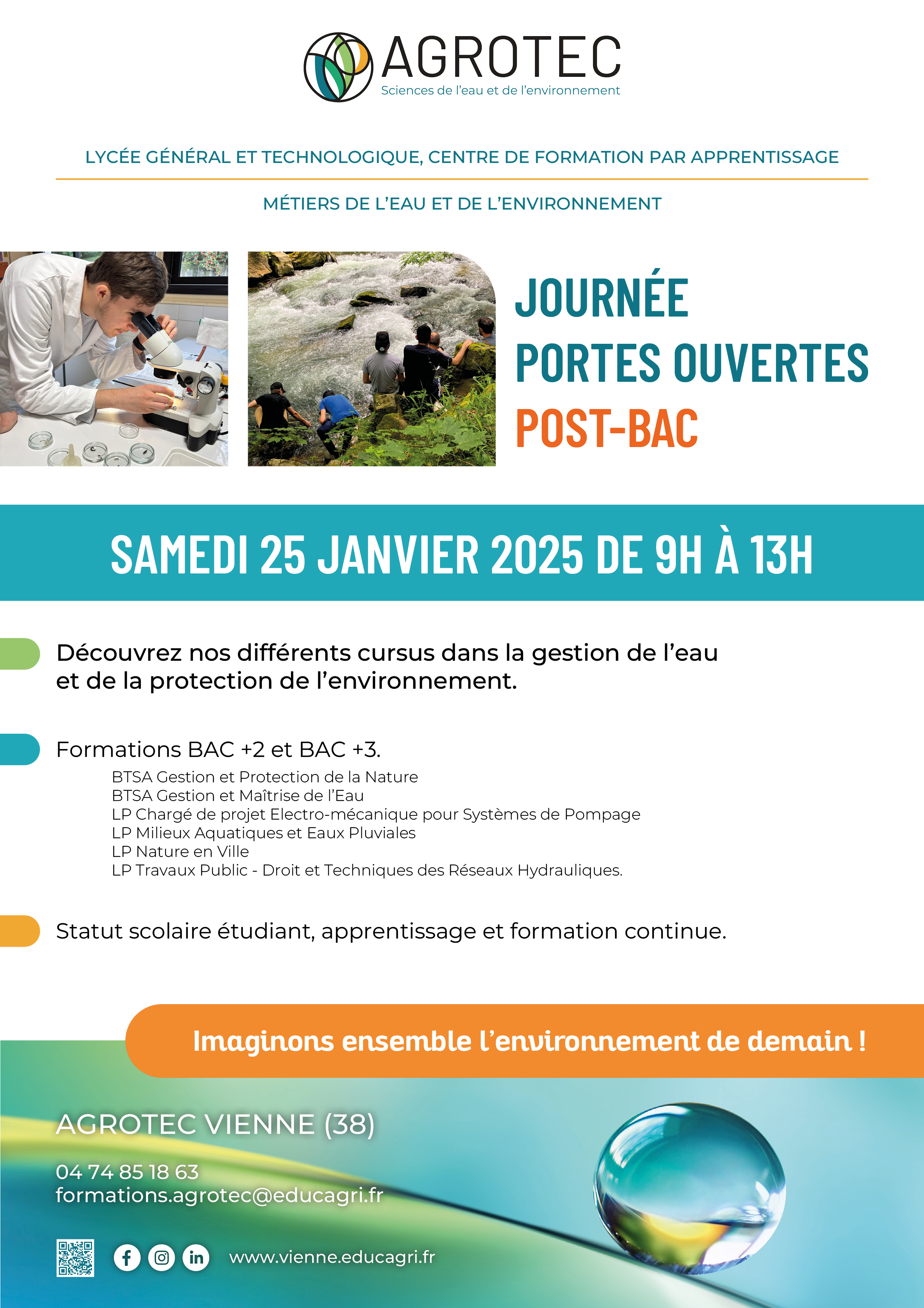 Flyer des JPO post-BAC le 27 janvier 2024