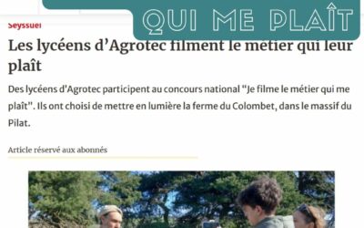 Les 1ere STAV candidatent au concours national « Je filme le métier qui me plaît »